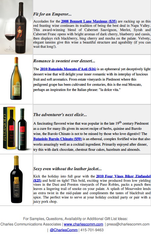  Vinous Gifts for the Holidays  Never Too Early to Plan
